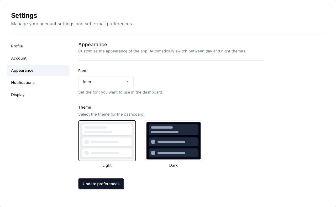 Forms - Light mode preview